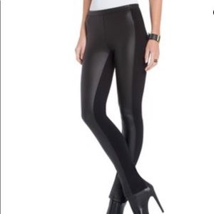 BCBG Maxazria Faux Leather Panel Leggings